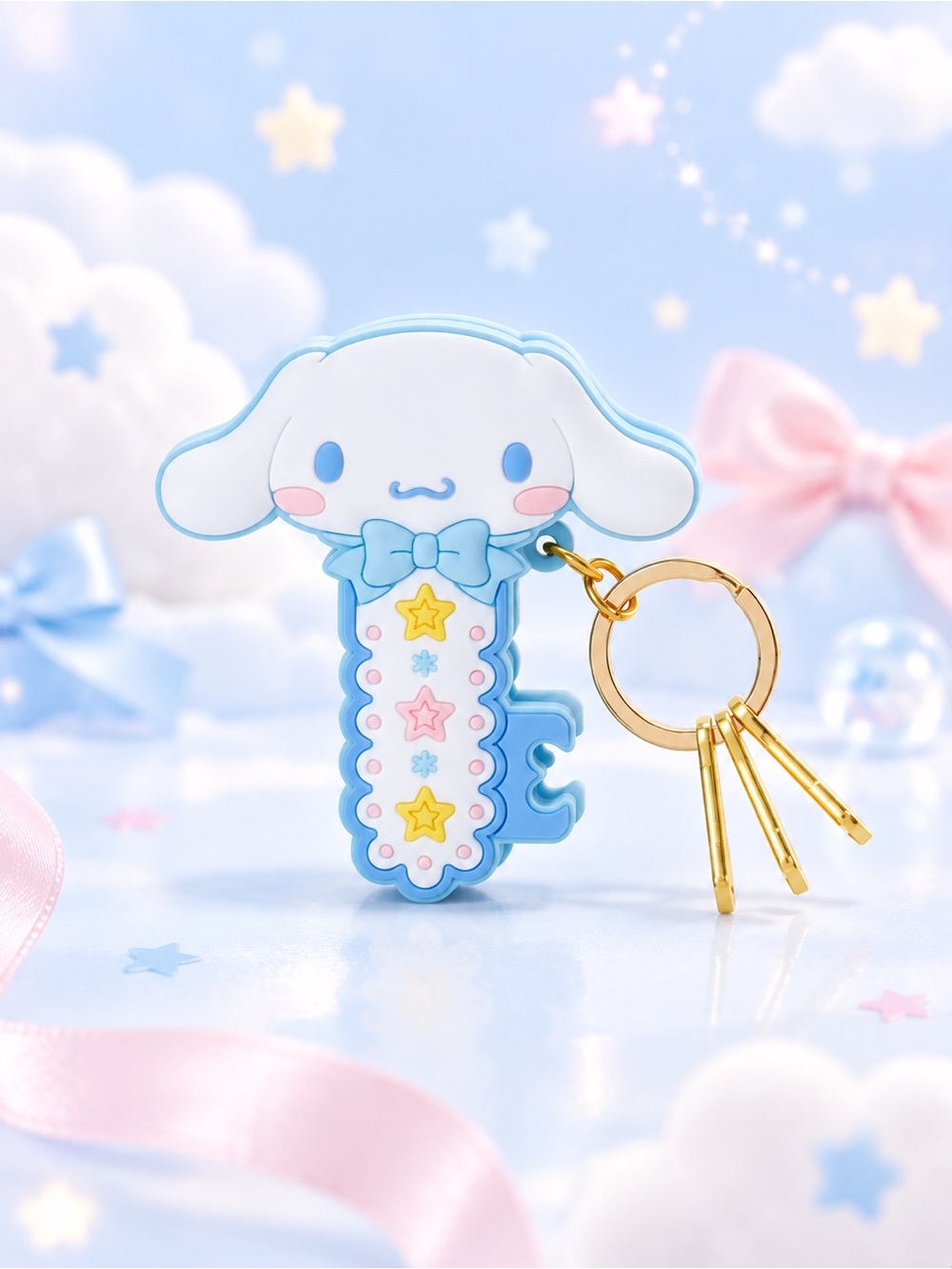 Cinnamoroll Silicone Keychain Pastel Blue Kawaii Star Bag Charm